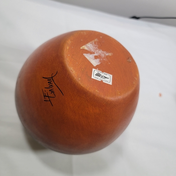 mexican pottery vase Southwestern Native Burnt Orange Signed - Picture 7 of 8